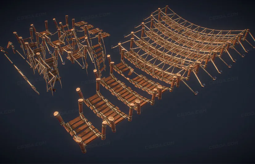 绳桥 吊桥套装 - rope bridge set