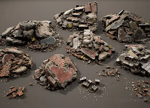 碎石和瓦砾 模块化套装 - Rubble and Debris - Modular Set