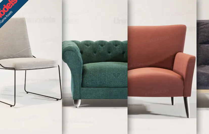沙发和枕头包 - Sofas and Pillows Vol. 3 by Unimodels