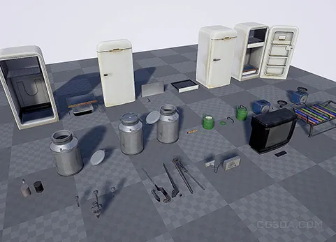 城市老式室内道具包 - Urban Interior Props Pack Vol.2