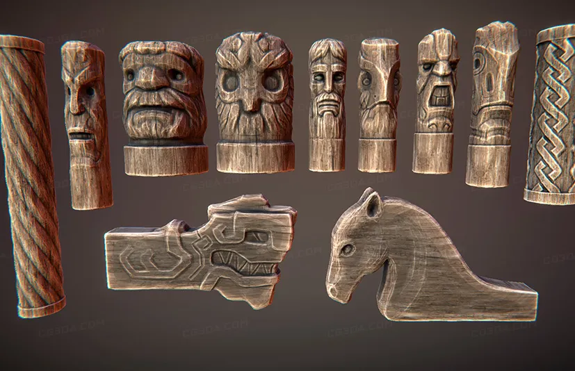 木制雕像 - Wooden statues