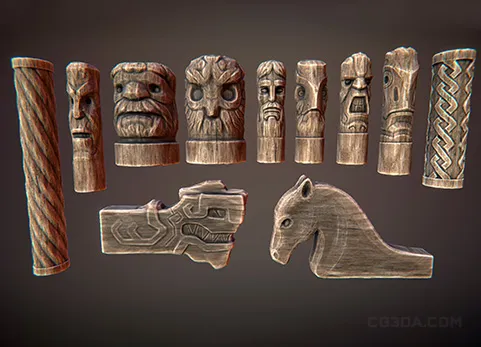 木制雕像 - Wooden statues