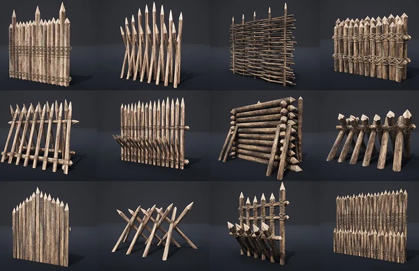 栅栏墙和障碍 - Palisade Walls and Barriers - v1