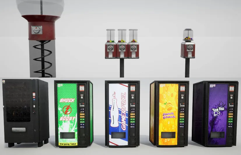 自动售货机+食品和饮料 - Vending Machine + Food & Drink - Prop Pack