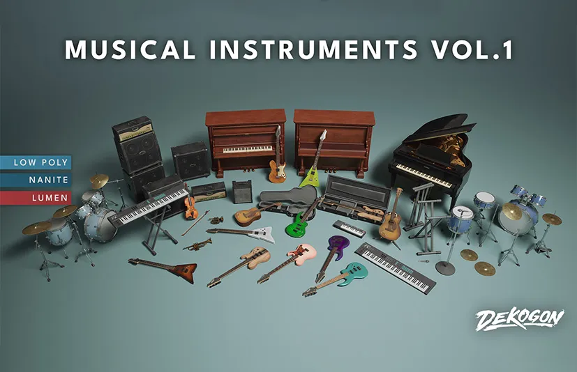 乐器 - Musical Instruments VOL.1 (Nanite and Low Poly)