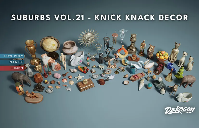 复古小摆件装饰品 - Suburbs VOL.21 - Knick Knack Decor (Nanite and Low Poly)