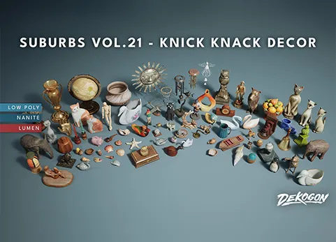 复古小摆件装饰品 - Suburbs VOL.21 - Knick Knack Decor (Nanite and Low Poly)