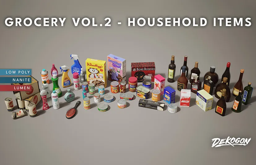 厨房家居用品 - Grocery VOL.2 - Household Items (Nanite and Low Poly)