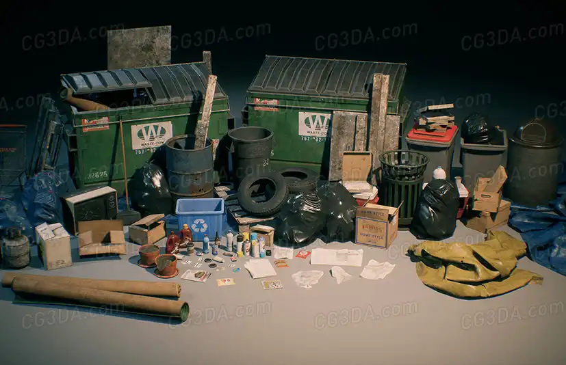 城市街道垃圾-City Trash and Waste Set