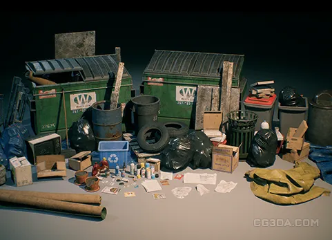 城市街道垃圾-City Trash and Waste Set