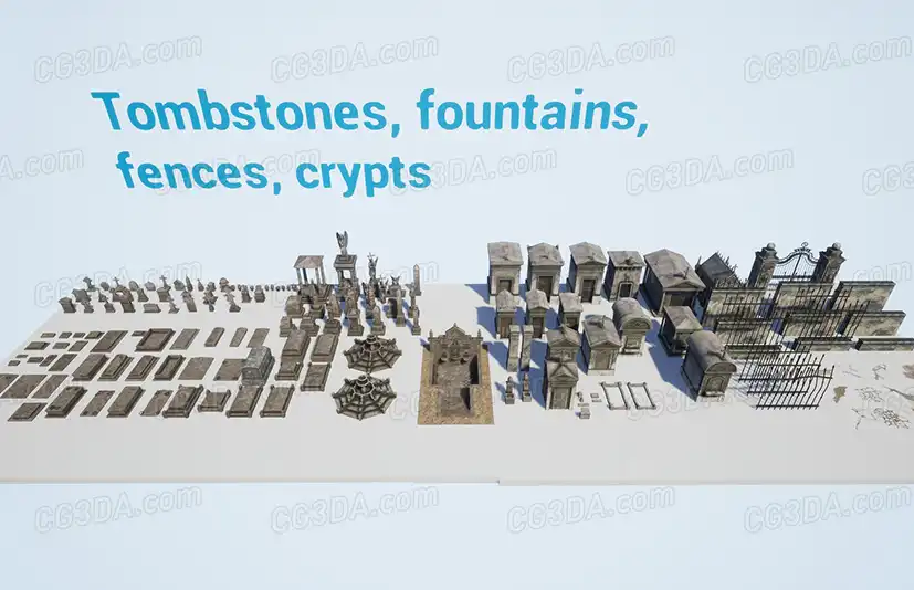 墓地墓碑石棺-Cemetery Props