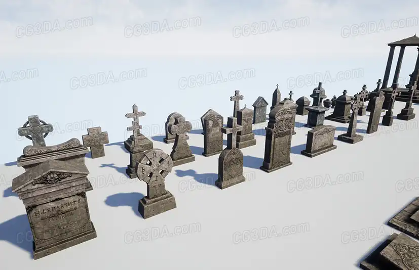 墓地墓碑石棺-Cemetery Props