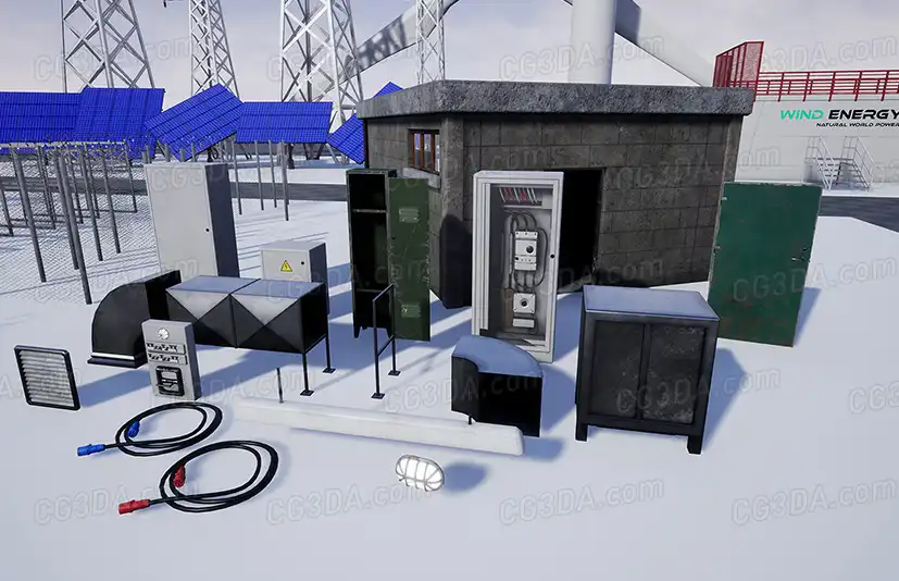 发电站资源包-Electric Central - Solar Pannel - Wind Turbine Pack