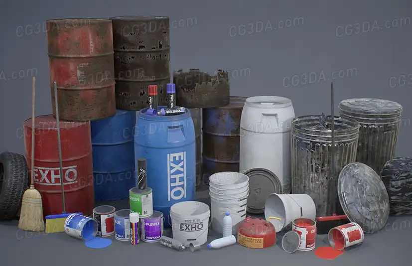 清洁工具铁桶包-Varied Props A