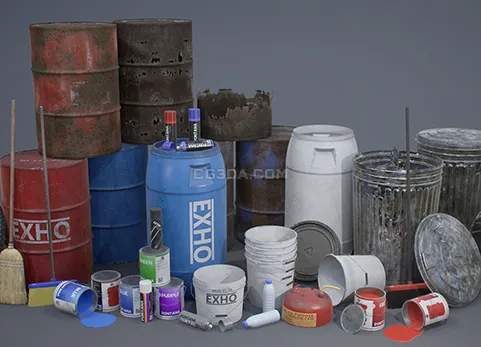 清洁工具铁桶包-Varied Props A