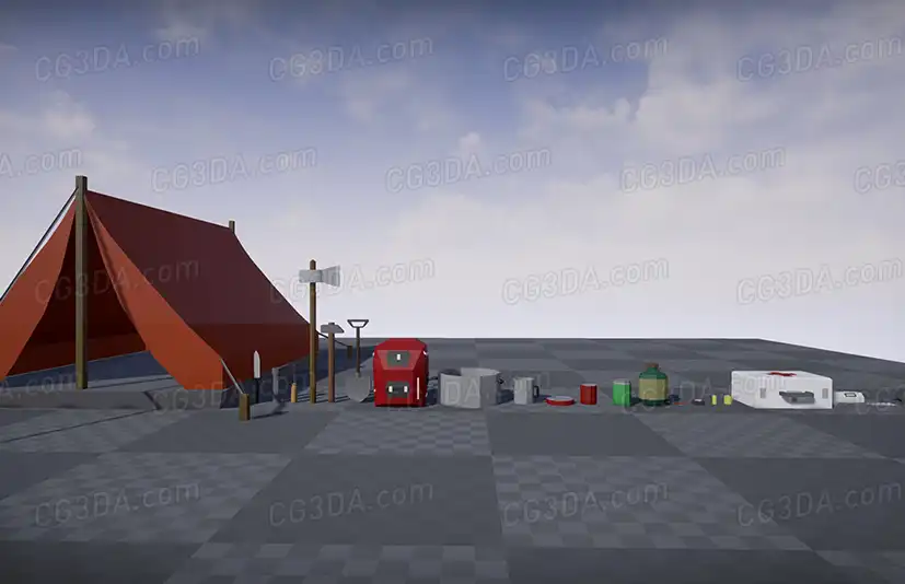 风格化户外生存装备-Low Poly Survival Props Pack