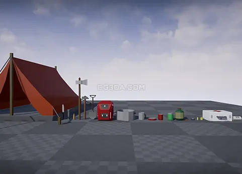 风格化户外生存装备-Low Poly Survival Props Pack