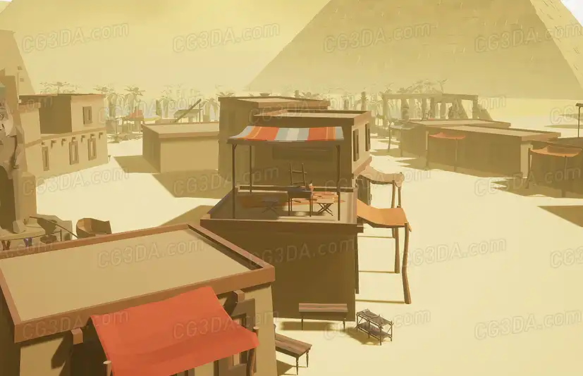 风格化古埃及城镇-Low Poly Ancient Egypt Kit