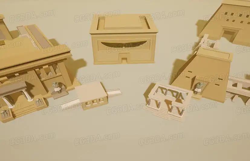 风格化古埃及城镇-Low Poly Ancient Egypt Kit