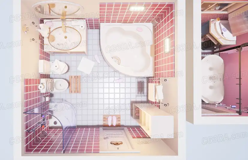 卫生间浴室-Interior & Game Bathroom Pack v.01
