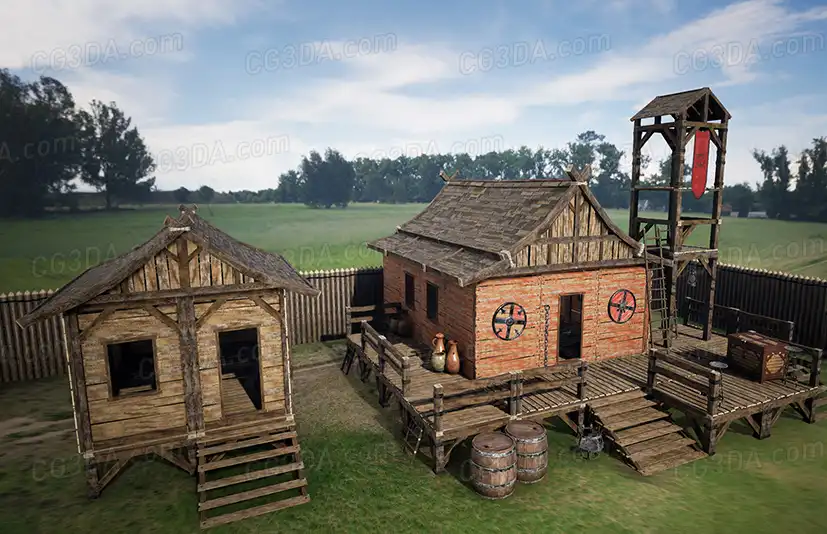 中世纪军事塔楼-Modular Medieval Wooden Structures