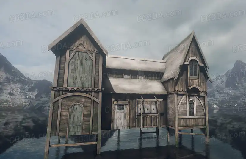 中世纪湖中木屋-Medieval stilt houses
