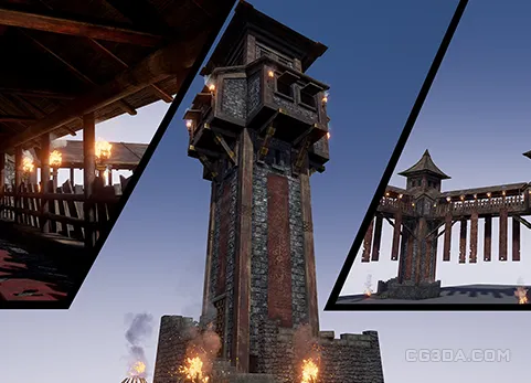 中世纪塔楼了望台-Medieval Series: Watch Tower + Interiors Pack