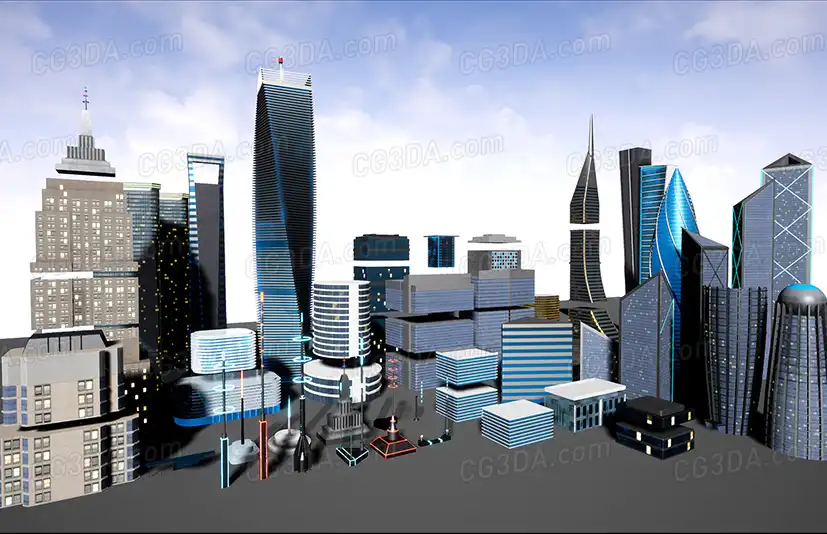 摩天大楼/高层建筑-SkyScrapers / High Rise Buildings Modular Asset Pack
