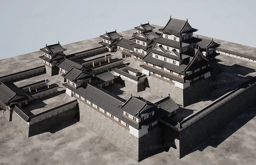 日式城府城堡(带内饰) - Japanese Modular Castle (With Interiors)