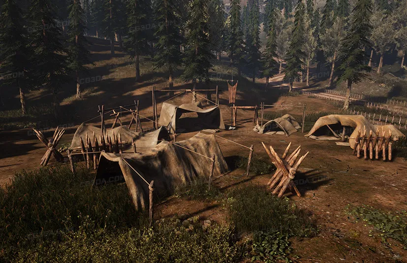中世纪帐篷和露营道具包 - Medieval Tents & Camping Props Pack