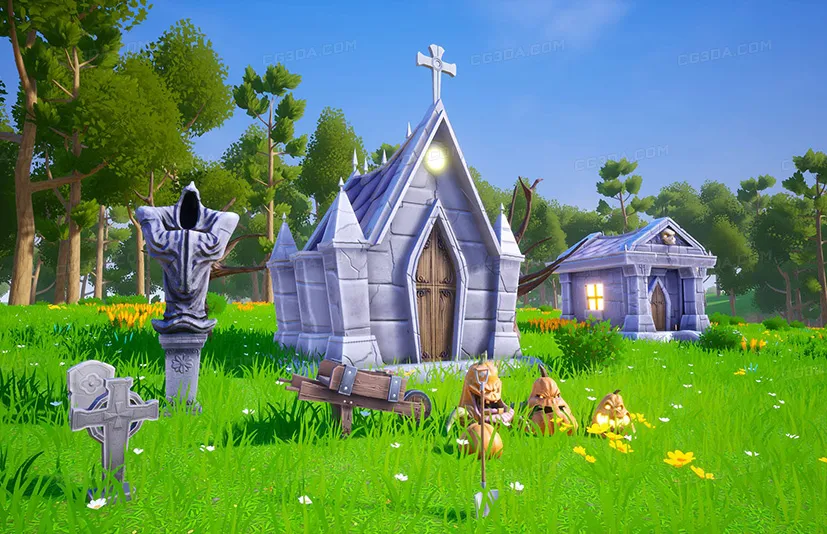 幽灵主题墓地包 - Spooky Stylized Graveyard Pack