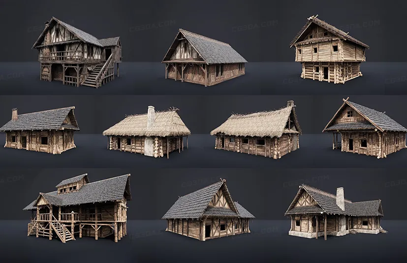 可进入的中世纪房屋 - Enterable Medieval Houses and Cottages - v1