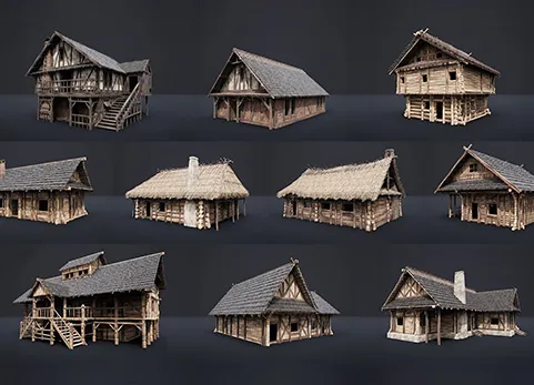 可进入的中世纪房屋 - Enterable Medieval Houses and Cottages - v1