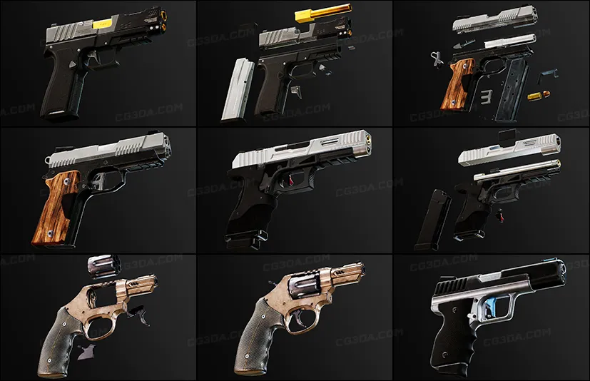 现代武器手枪-(5) FPS 4K Custom Modern Handguns - VOL.1