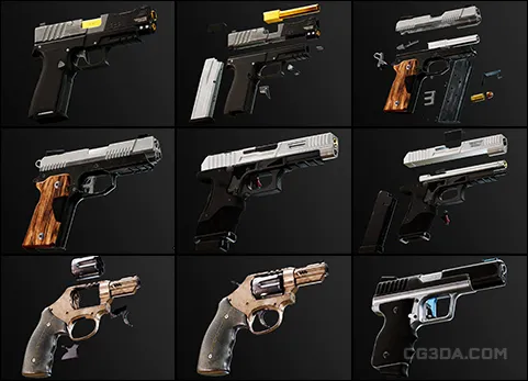 现代武器手枪-(5) FPS 4K Custom Modern Handguns - VOL.1