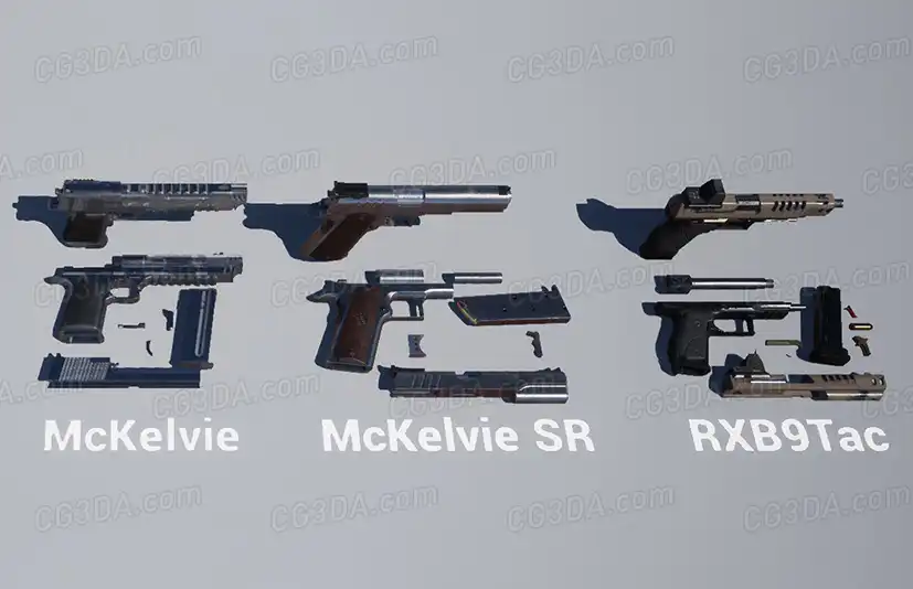 现代武器手枪枪械-(5) FPS 4K Custom Modern Handguns - VOL.4
