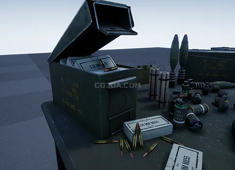 刀具、爆炸物和弹药 - 军用道具包-Knives, Explosives, and Ammunition - Military Props Pack
