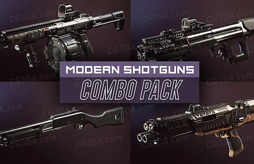 现代武器枪械-Modern Shotguns - COMBO Prop Pack (VOL 1-3)
