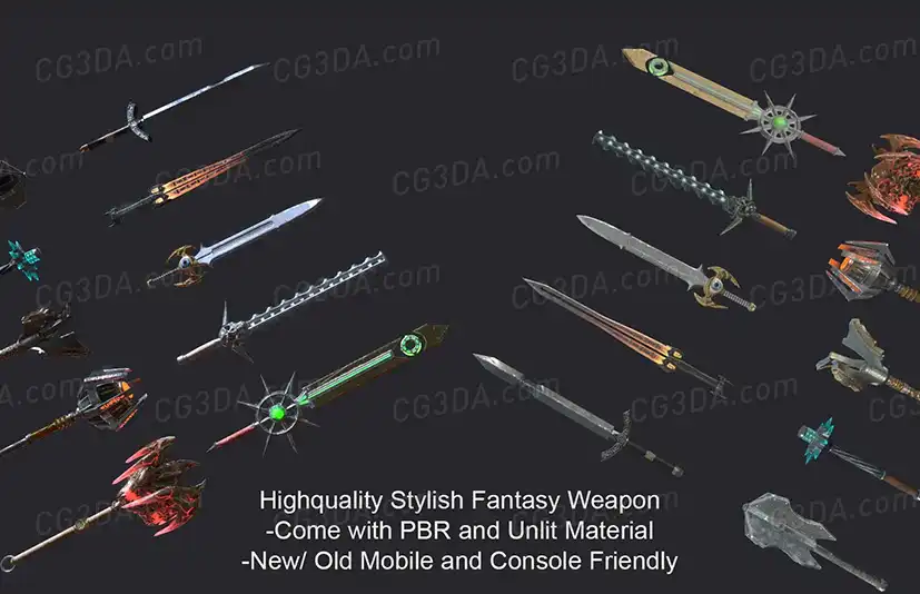 近战武器/冷兵器-10 Fantasy Stylish Weapon