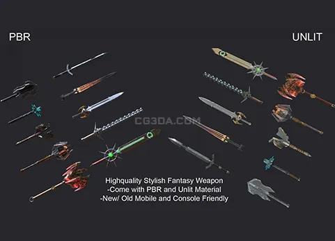近战武器/冷兵器-10 Fantasy Stylish Weapon