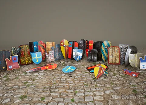中世纪道具：装饰性武器 - Medieval Props: Decorative Weapons Elements