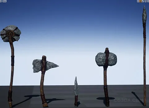 原始石器武器包 - Primitive weapons pack low po