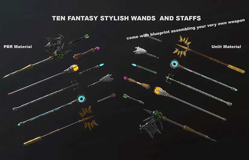 十款时尚法杖和魔杖 - Ten Stylish Staffs and Wands