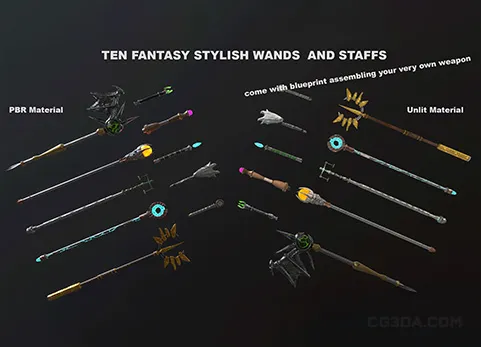 十款时尚法杖和魔杖 - Ten Stylish Staffs and Wands