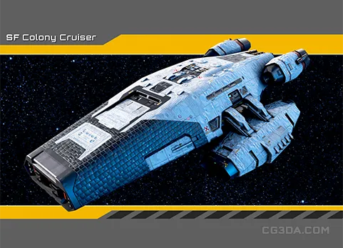 宇宙飞船巡洋舰-Colony Cruiser Spaceship with Flight System