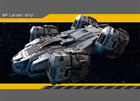 科幻宇宙飞船-SciFi Lander Spaceship with Playable Flight System