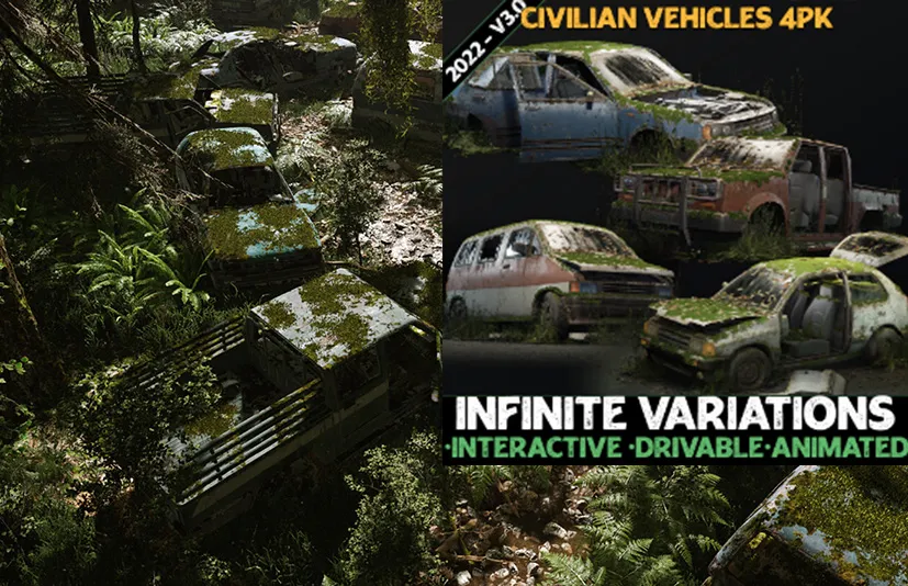 程序车辆 - 四件装 - Procedural Vehicles - Four Pack