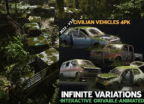 程序车辆 - 四件装 - Procedural Vehicles - Four Pack