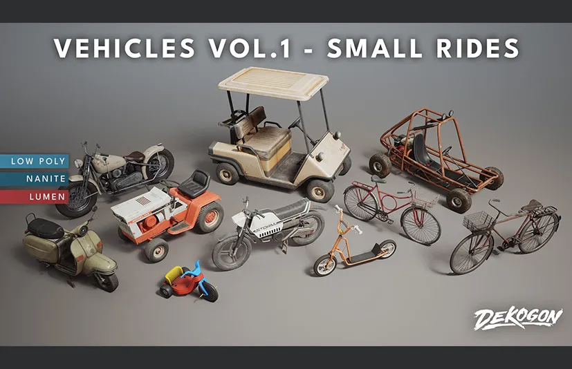 小型游乐车辆 - Vehicles VOL.1 - Small Rides (Nanite and Low Poly)