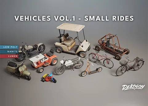 小型游乐车辆 - Vehicles VOL.1 - Small Rides (Nanite and Low Poly)